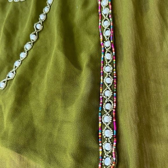 Sheer rainbow beaded full sleeve kaftan - Picture 3 of 12